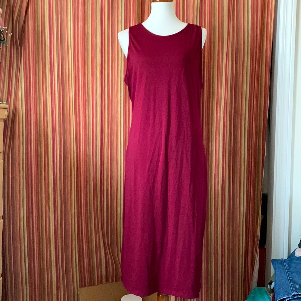 Maroon 3/4 tank dress